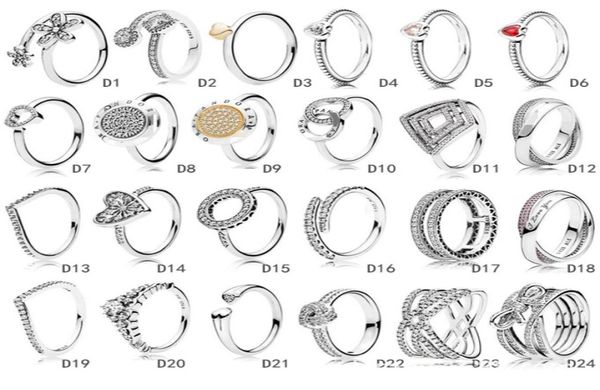 Chegam novas jóias de cristal S925 prata esterlina amante anel Diy Serve Ale Charme Para s para mulheres Europeia ouro rosa gift1261205