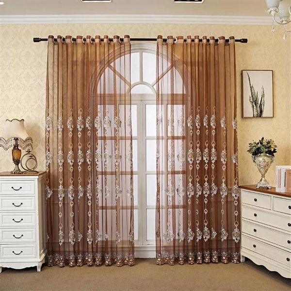 Vorhang Lila Vorhänge für Wohnzimmer, Esszimmer, Schlafzimmer, romantischer Voile-Hintergrund, Hochzeit, bestickte Vorhänge, transparenter, transparenter Tüll