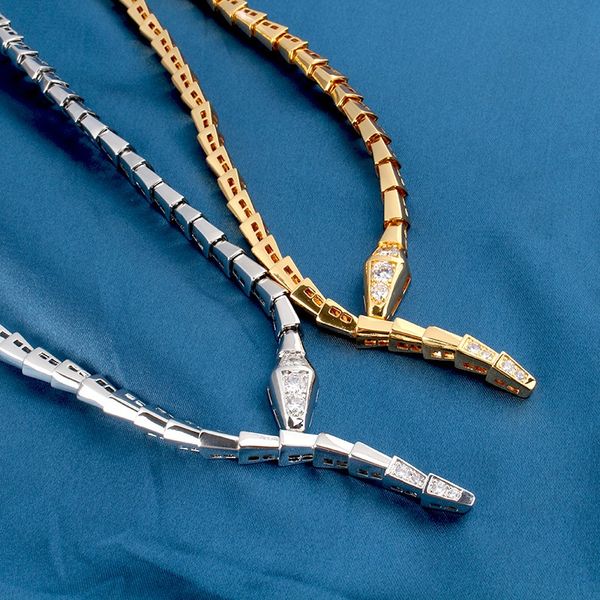 nastro d'oro delicato serpente iniziale collane di lusso pendenti set per le donne braccialetto diamante gioielli di design di lusso festa matrimonio regali per la madre vendita di ragazze di compleanno