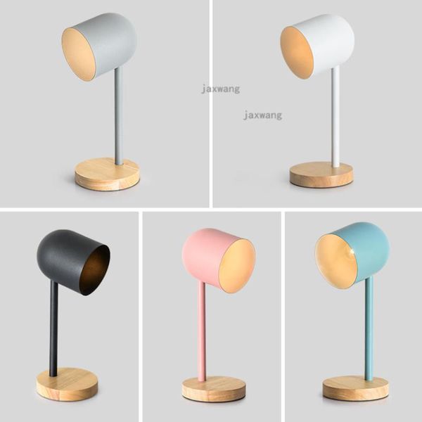 Lampade da tavolo moderne accanto alla lampada da scrivania in ferro Nordic LED creativo soggiorno Macaron per lampade da camera da letto