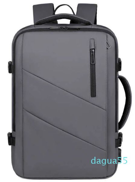 Erkek sırt çantası üst düzey büyük kapasiteli seyahat çantası trend kolej öğrenci sırt çantası iş düz renkli deri
