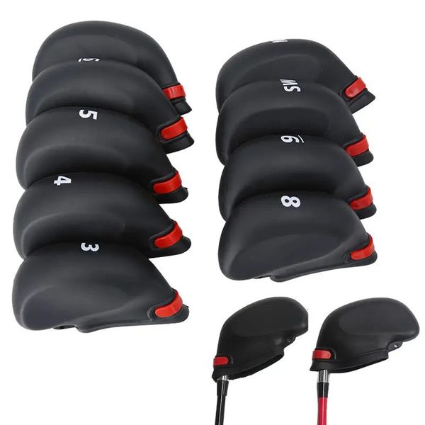 Outros produtos de golfe 9 Pcs Club Iron Head Covers Protetor Golfs Cover Set Wedge Headcovers Rod Protetor 231124