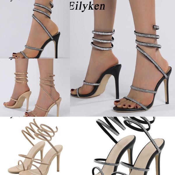 Toe Crystal tornozelo Sandals Cross Strap Women Summer Party Wedding Banquet Fashion Club Sapripper Shoes 230306