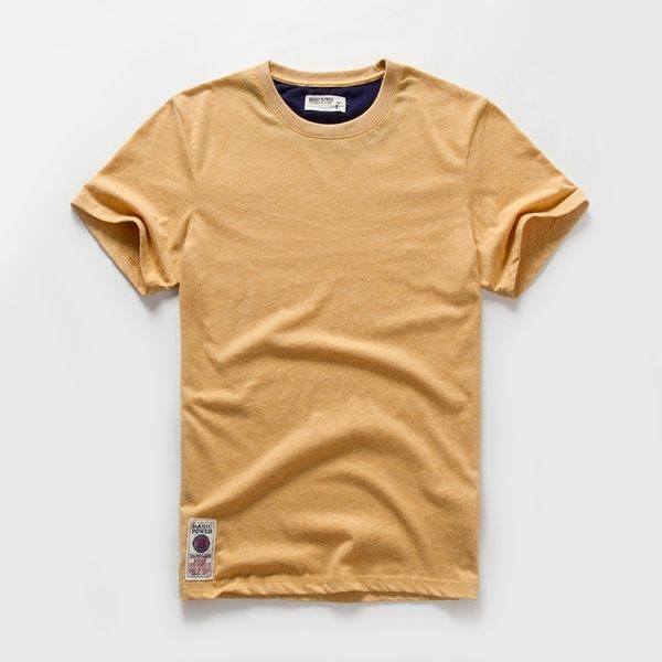 Camisetas masculinas masculino de camiseta sólida de algodão masculina de manga curta de manga curta