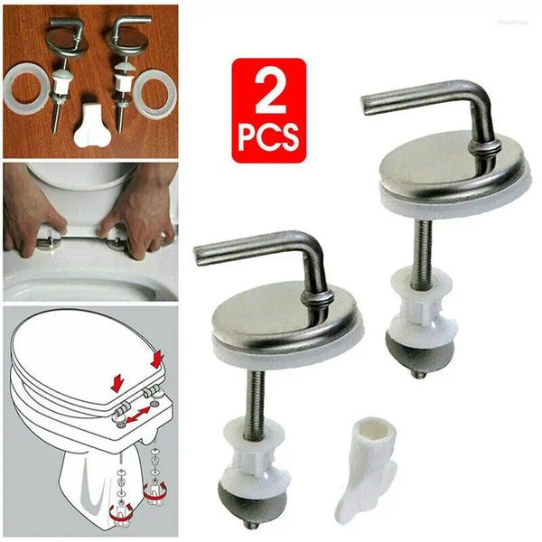 Conjunto de acessórios de banho 2 Pc Tampa de vaso sanitário Dobradiças Top Fix Acessórios de assento Aço de liberação rápida