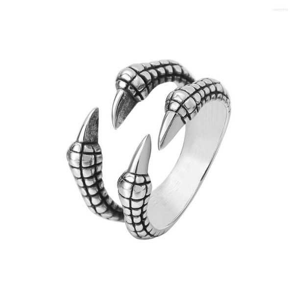 Anéis de casamento steampunk dragão garra aberta anel de titânio jóias à prova d'água para homens presentes abaixo de 1 dólar itens