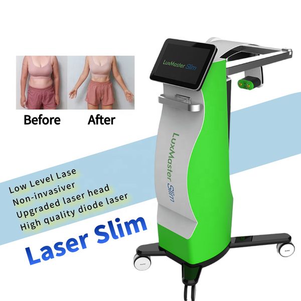 Resultados em 2 semanas 10d Diodo verde 532nm a laser esmeralda laser frio lipoaspiração Remoção de gordura Corpo escultura de celulite Redução Luxmaster Slim Máquina de laser