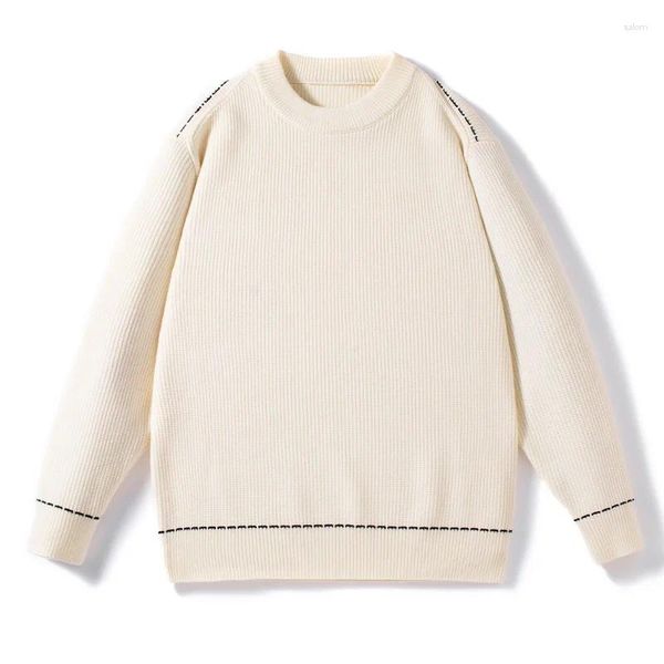 Мужские свитера 2023, корейский Harajuku, мужские толстые мужские пуловеры, элитный глубокий зимний роскошный кашемировый свитер, мужская брендовая одежда