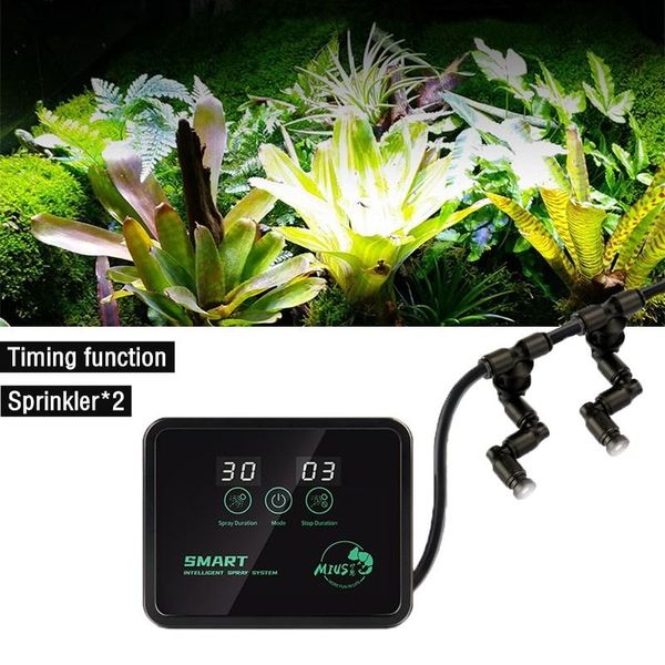 Taschen Reptile Terrariums Fogger Silent Pump Fog Hine Regenwald Gewächshaus Sprühsystem Kits mit 2 Stück Sprinkler