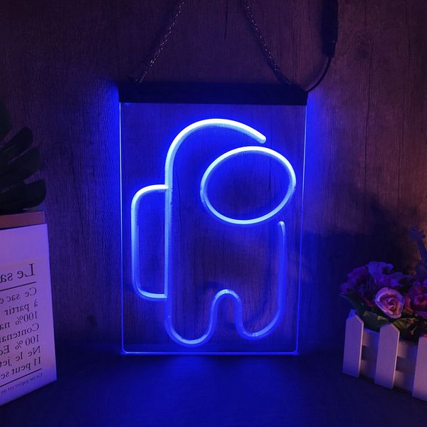 Alien Astronaut LED Insegne al neon Decorazioni per la casa Capodanno Parete Camera da letto nuziale Luce notturna 3D