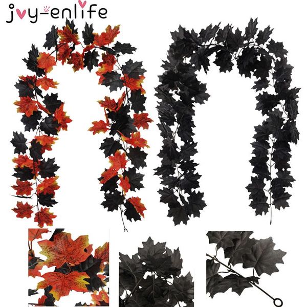 Flores decorativas grinaldas de 180 cm preto decoração artificial decoração de halloween parede interna pendurado na janela amarela da porta decoração