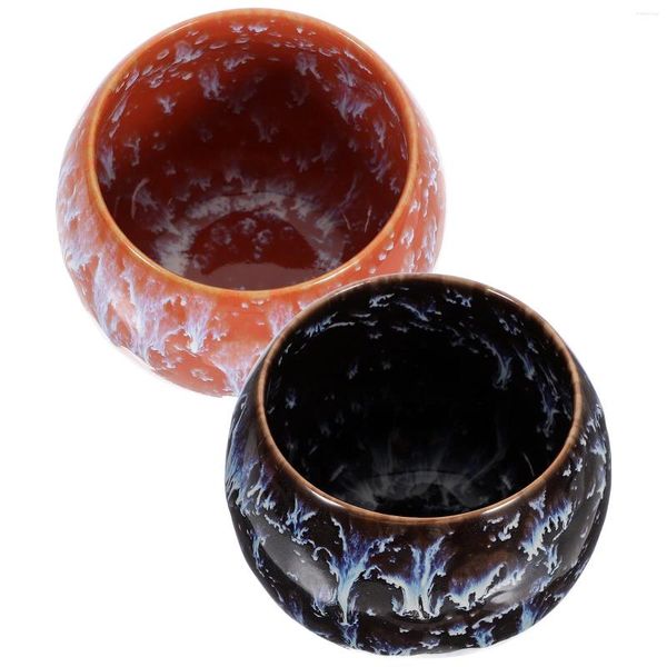 Conjuntos de chá 2 pcs copos de água copo compacto doméstico teacup conveniente cerâmica estilo japonês acessório teacups espresso