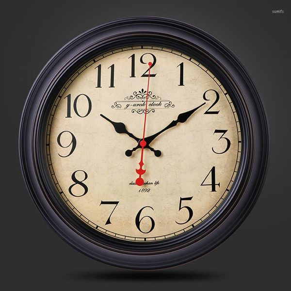 Настенные часы Light Luxury Quartz Clock Grass Vintage Metal European Design Mute Horloge Murale Home Decor Modern