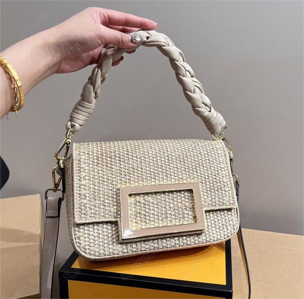 Borsa di design borsa di alta qualità borsa da donna di qualità superiore borsa di paglia moda spiaggia di lusso borsa a tracolla tessuta monospalla con logo