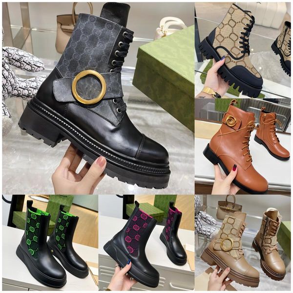 Designer matelasse boot mulheres botas de bordado de luxo inverno sapato de fundo grosso em relevo plataforma deserto botas