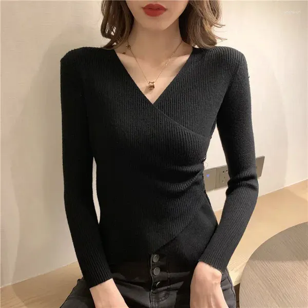 Kadın Sweaters Sweater v Beeck Pullover Kadın Beig Kawaii için Sevimli Örgü Üstler ve Trend 2023 Modern sunuyor