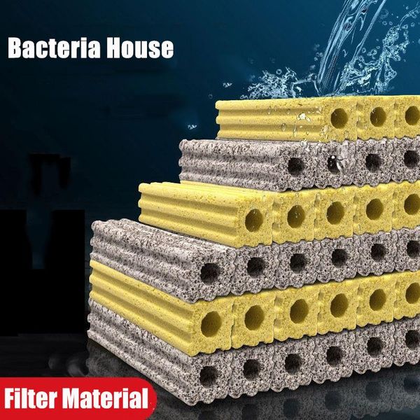 Accessori Confezione da 20 pezzi Filtro biologico Acquario Batteri Casa Serbatoio di pesce Sistema di trattamento delle acque grezze Anelli in ceramica al quarzo nitrificatore