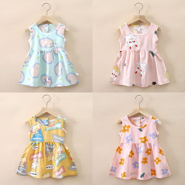 Mädchen Kleider 2023 Kinderkleidung Sommer Jungen Mädchen Seidenrock Baby Kleid Prinzessin Kinder Weste Kleidung