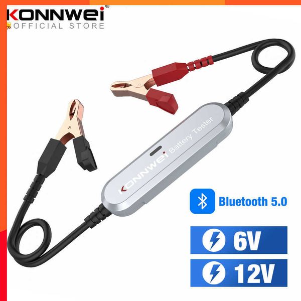 New Konnwei BK100 Bluetooth 5.0 CAR CAR Motorcycle Battery Tester 6 В 12 В Анализатор аккумулятора от 100 до 2000 CCA Зарядка