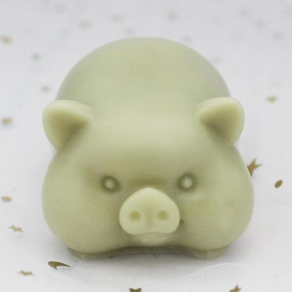 Moldes de cozimento C1293 Pequeno porco de porco gordo incenso incenso de chocolate Die Moss Silicone Mold