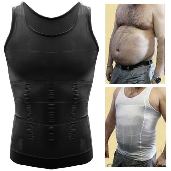 Taillen-Bauch-Former-Mann-Korsett-Körper, der laufende Weste-Bauch-Gürtel-Hemd-schwarze Shapewear-Unterwäsche-Hemden S2XL 230425 abnimmt