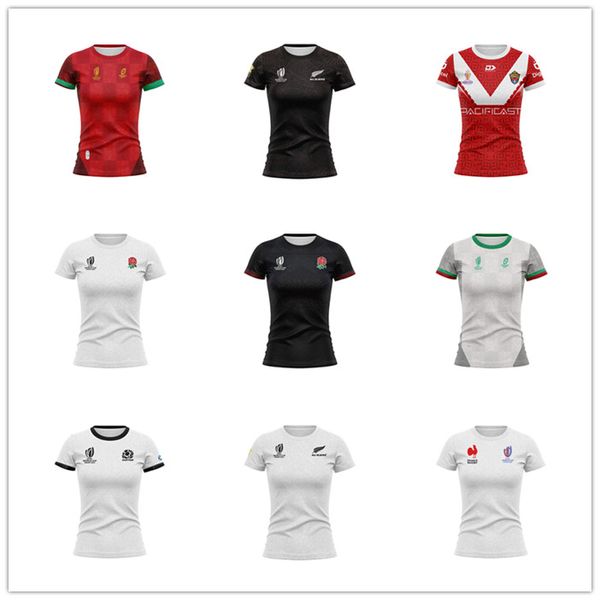 2023 Nuova Zelanda Portogallo Inghilterra Scozia Tonga Francia Rugby Camicie Abbigliamento sportivo da donna Felpe all'aperto T-shirt