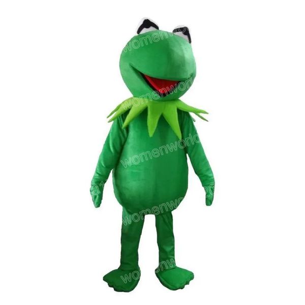 Halloween grüner Frosch Maskottchen Kostüm Simulation Cartoon Charakter Outfits Anzug Erwachsene Größe Outfit Unisex Geburtstag Weihnachten Karneval Kostüm