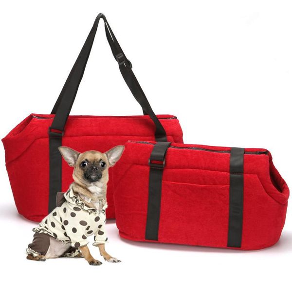 Passeggini Borsa a tracolla per cani e gatti in cotone morbido e caldo portatile Borsa per animali domestici Comoda borsa da trasporto per cani da viaggio per cani di piccola taglia