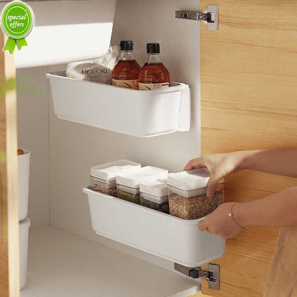 Scaffali portaoggetti sotto il lavello senza perforazione Organizzatore da cucina Scaffale per cassetti push-pull Organizzatore per armadietto a parete Cestini per il bagno