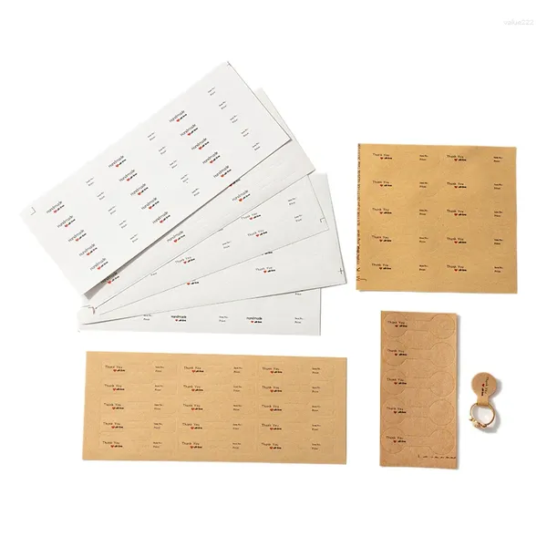 Sacchetti per gioielli 100 pezzi Cartellino del prezzo in bianco autoadesivo Kraft bianco per etichette per anelli di collane fai da te Etichette adesive per imballaggi Display che fanno risultati