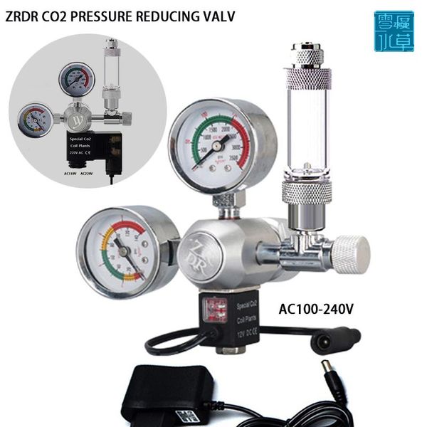 Solenoid Valf Kabarcık Ölçer Finetuning Valf Kontrol Reaksiyon Sistemi ile Ekipman Akvaryumu CO2 Regülatörü CO2 Basınç Azaltma Valfı