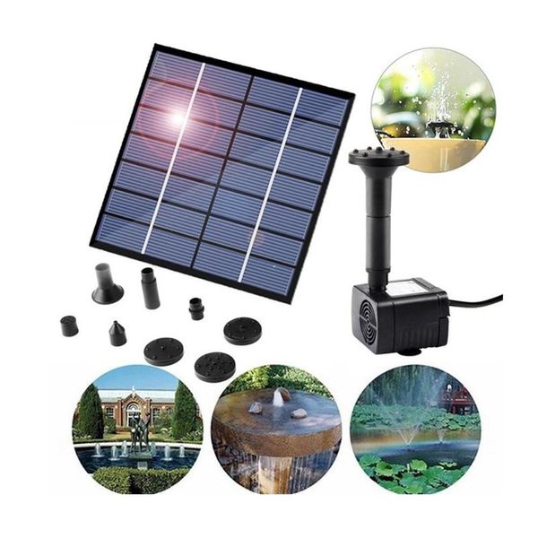 Accessori 200L/H Fontana Solare Pompa Acqua 1.2W 1.4W Acquario Pompa Serbatoio Energia Solare Lago Stagno Fontana 100CM Altezza Risparmio Energetico