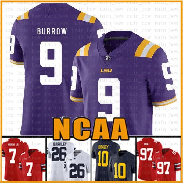 faculdade Joe Burrow LSU Tigers Jersey Clemson 16 Trevor Lawrence 9 Travis Etienne Jr. NCAA Camisas de futebol americano Julio Jones tom Brady ER