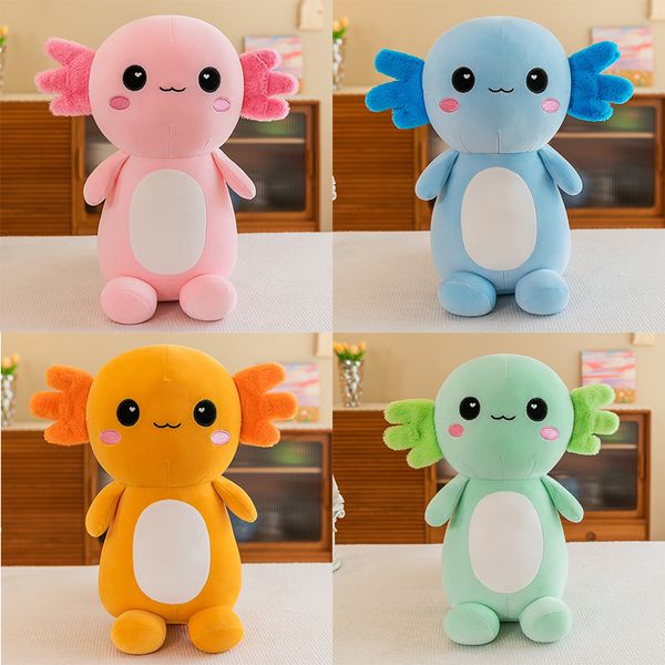 Fabricantes por atacado 4-Color 30cm axolotl adorável dinossauros de dinossauros brinquedos de pelúcia de desenhos animados em torno dos animais de aniversário infantis