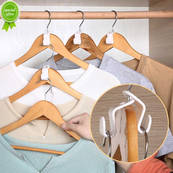 10 PCS Caixa de roupas Gancho de roupas dobráveis ​​Rack Rack Rack Rack Rack Hanger Connection Conexão Gancho Salvando Connectores Home