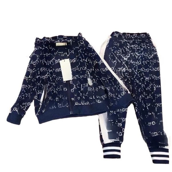 Designer New Fashion Sportswear Jungen und Mädchen Kleidungsstück Set Frühling und Herbst Kleidung Sportswear Children Studenten Hip Hop Street Kleidung Wolle Kinder100-16 F11