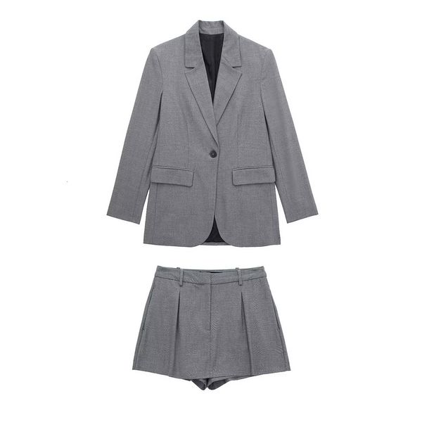 Damenanzüge Blazer PB ZA Damen-Blazer Anzüge Stilvolle Kleidung Solide Normcore Business Casual Unisex Lockere Jacke Niedrige Taille Röcke Sets1608336 230426