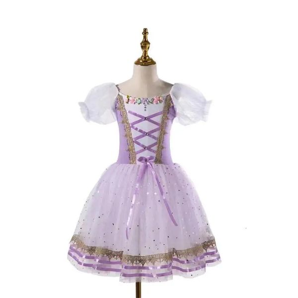 Dancewear longo vestido de balé giselle roxo profissional ballet tutu clássico vestido de bailarina desempenho dança menina feminino vestido de princesa 231124