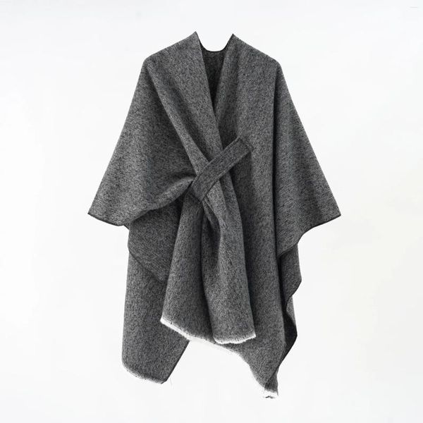 Lenços 2023 cor sólida outono e inverno design sentido split imitação cashmere capa monocromática lenço liso