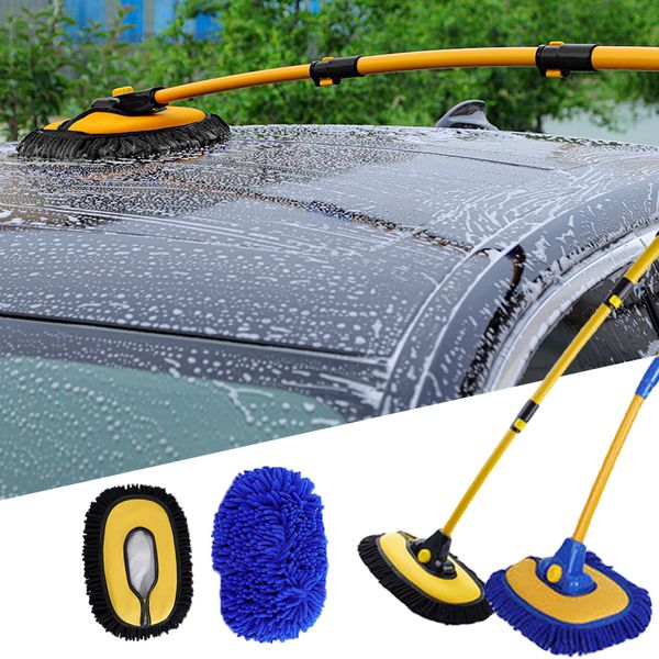 Новая очистка автомобилей щетки телескопическая длинная ручка промывка швабры Chenille Broom Universal Car Brush
