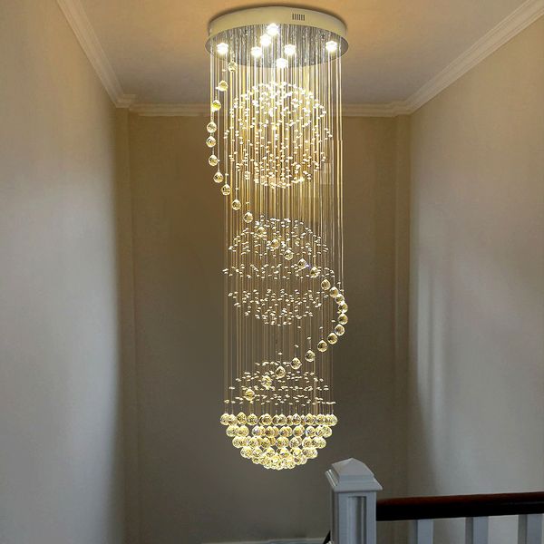 Lustres de cristal em espiral LED moderno LED Iluminação Iluminação de equipamentos internos para a escada Stair Lamp Showcase Bedroom Hotel Hall Hall