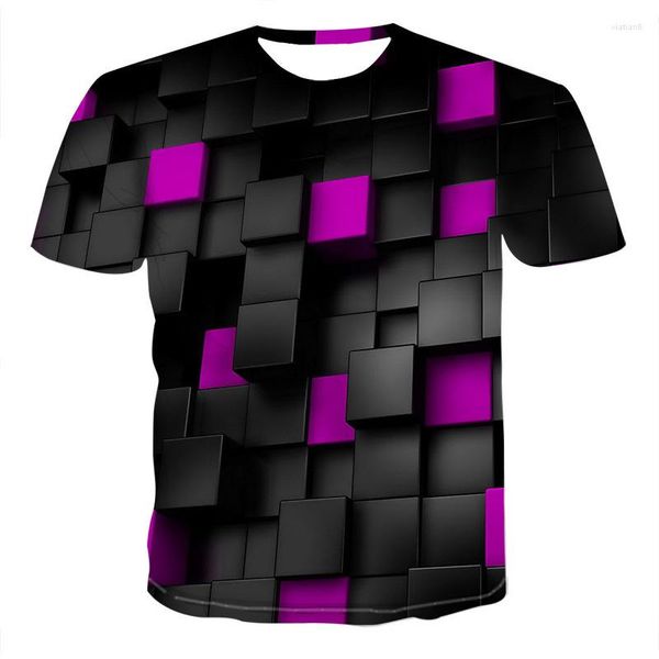 Herren-T-Shirts 2023 Sommer Geometric Graph-3D Digital Printing Rundhals-T-Shirt