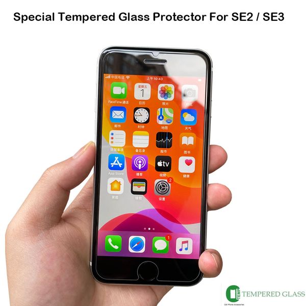 Proteggi schermo di alta qualità per iPhone 7 8 SE2022 SE3 2 Vetro temperato senza bordo bianco Pellicola protettiva 2.5D 9H