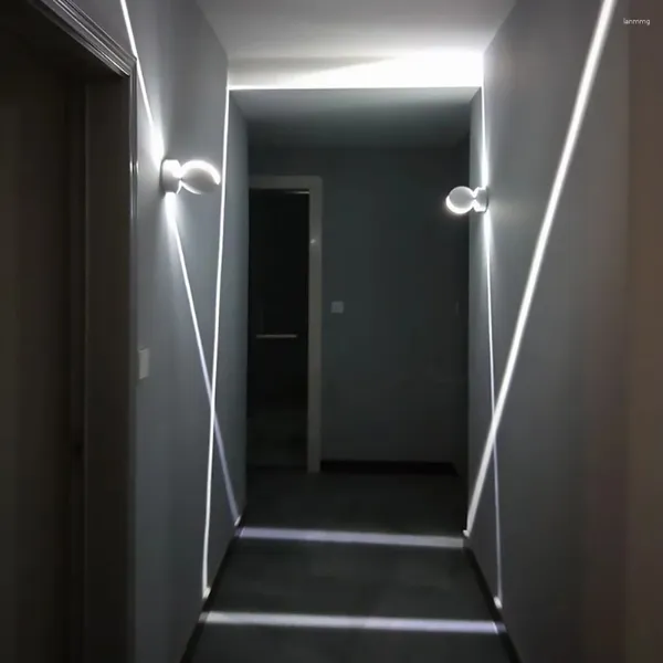 Lâmpada de parede led luz corredor decoração iluminação 360 graus ray quadro da porta linha lâmpadas corredor janela decoração laser