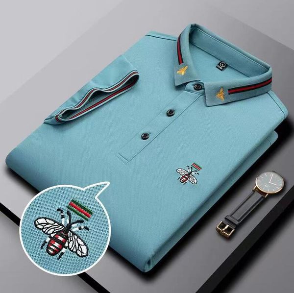 T-shirt polo da uomo moda stile coreano maniche corte polo con logo ricamato magliette da lavoro top