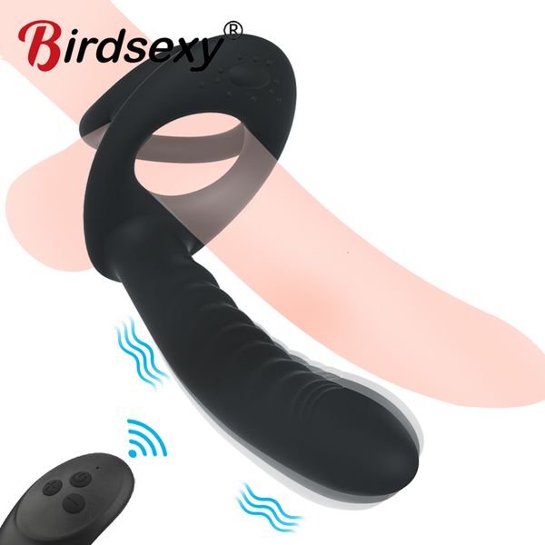 Vibratoren Strapon Dildo Vibrator Sexspielzeug für Frau Paare Anal Pussy Masturbator Erotik Doppelpenetration Analplug Vibrator Spielzeug für Erwachsene 230426