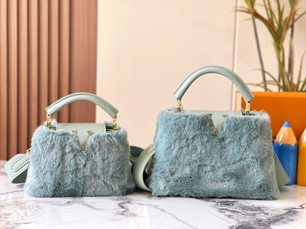 Kış Yeni Peluş El Çantası Crossbody Bag Lüks Tasarım Çanta Ladies Omuz Tote Akşam Çantası Yüksek Kaliteli Deri Çanta Omuz Çantası Tasarımcı Lüks Çantalar