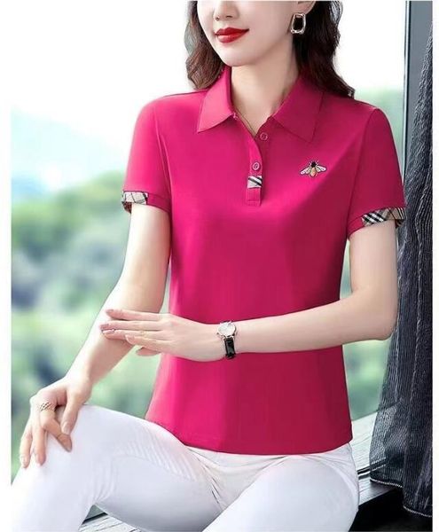 5xl Designer Polo for Women Summer Summer Manga curta Slim Bee Womens Polos Tshirt Tee