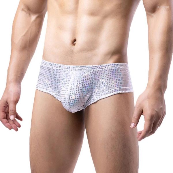 Mutande Uomo Mini boxer con paillettes Sospensorio Bugle Pouch Boxer traspiranti senza soluzione di continuità Slip Mutandine gay Cuecas Slip Homme Trunks