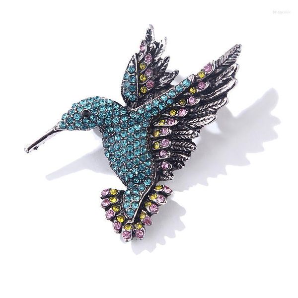 Брохи винтажная птица для женщин сплав с сплава Колибри Хрустальный Слайный Земень Ювелирные изделия